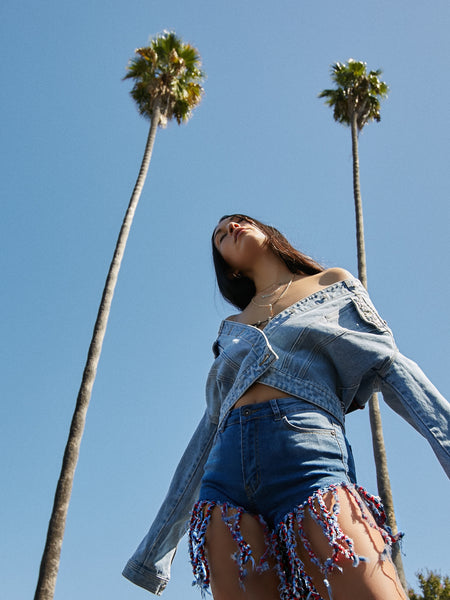 Frayed Denim Shorts